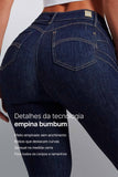Calça Jeans Modeladora Mega Bumbum Skinny Fantástica Cós Alto