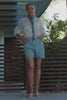 Shorts Jeans Modelador Basic Claro Cós Super Alto