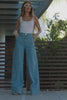 Calça Jeans de Rica Tecnológica Wide Leg Basic Cós Super Alto