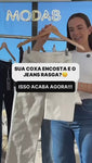 Stories de Calça Jeans de Rica Tecnológica Reta Off White Cós Médio