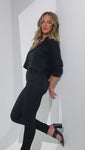 Stories de Calça Jeans Modeladora Skinny Preto Intenso Cós Médio