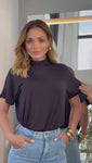 Stories de Camiseta Premium Basic Manga Morcego Preta