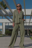 Calça Pantalona de Linho Térmico Dunas Verde Militar
