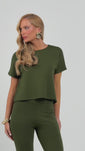 Stories de Blusa Ampla Manga Curta Comfort Office Verde