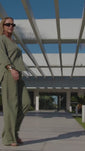 Stories de Calça Pantalona de Linho Térmico Dunas Verde Militar