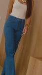 Stories de Calça Jeans Wide Leg Modeladora Linea Cós Médio