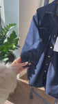 Stories de Jaqueta Jeans Escuro Alongada