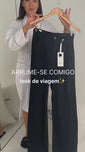 Stories de Calça Pantalona de Linho Térmico Estilo Alfaiataria Dunas Preta