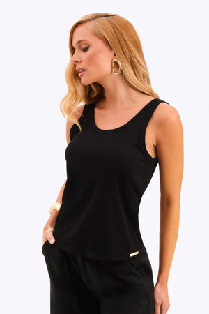 Regata Básica com Viscose e Elastano Essence Preta