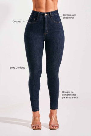 Calça Jeans Modeladora Fantástica Skinny Cós Alto