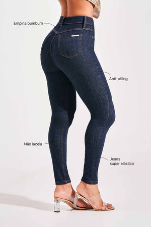 Calça Jeans Modeladora Fantástica Skinny Cós Alto