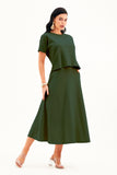 Blusa Ampla Manga Curta Comfort Office Verde
