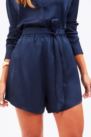 Short de Viscose Acetinada Essence Azul