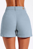 Shorts Alfaiataria de Linho Térmico Dunas Azul Claro