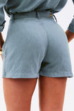 Shorts Alfaiataria de Linho Térmico Dunas Azul Claro