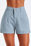 Shorts Alfaiataria de Linho Térmico Dunas Azul Claro