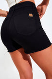 Shorts Jeans Modelador Preto Intenso Cós Médio