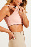 Top Premium Dupla Face Branco com Rosa