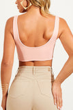 Top Premium Dupla Face Branco com Rosa