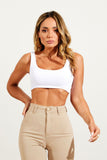 Top Premium Dupla Face Branco com Rosa