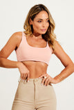Top Premium Dupla Face Branco com Rosa