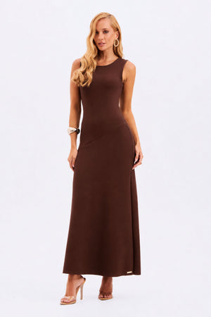 Vestido Longo Comfort Office Coffee
