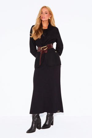Blazer Feminino com Viscose e Linho Essence Preto