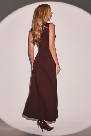 Vestido Longo Comfort Office Coffee