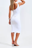 Vestido Curve Dupla Face Branco com Nude