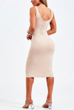 Vestido Curve Dupla Face Branco com Nude