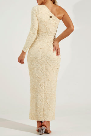 Vestido Ombro Único Perfect Stretch Off White
