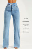 Calça Jeans Modeladora Basic Wide Leg Cós Super Alto