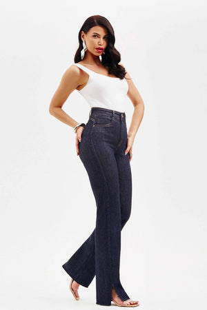 Calça Jeans Modeladora Fantástica Wide Leg Cós Super Alto
