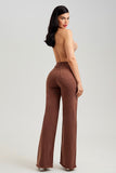 Calça Jeans Modeladora Coffee Wide Leg Cós Super Alto