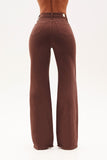 Calça Jeans Modeladora Coffee Wide Leg Cós Super Alto
