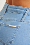 Calça Jeans Modeladora Wide Leg Com Amarração Cós Médio