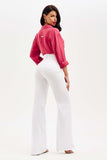 Calça Jeans Modeladora Milagrosa Wide Leg Cós Super Alto - Branca
