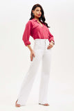 Calça Jeans Modeladora Milagrosa Wide Leg Cós Super Alto - Branca